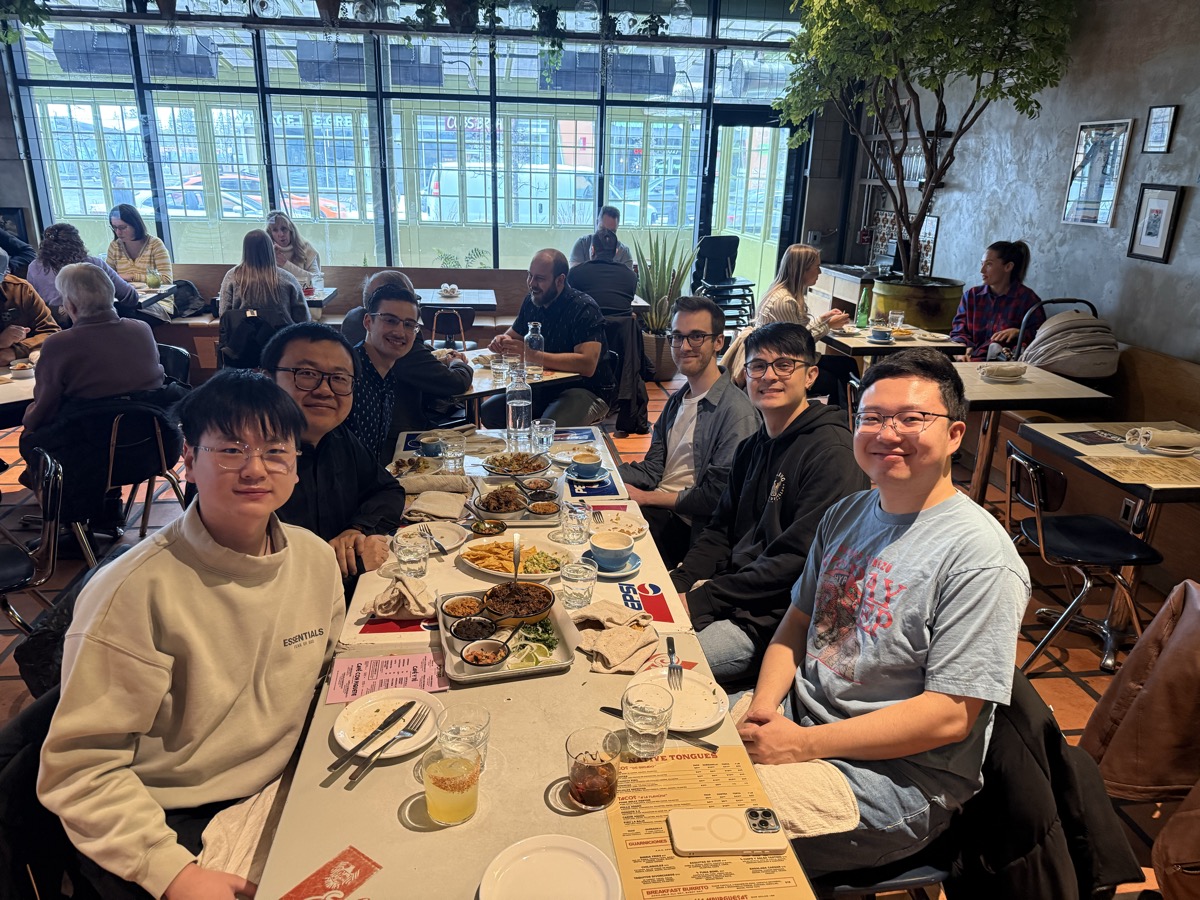 AI4ED team retreat lunch group photo at the restaurant