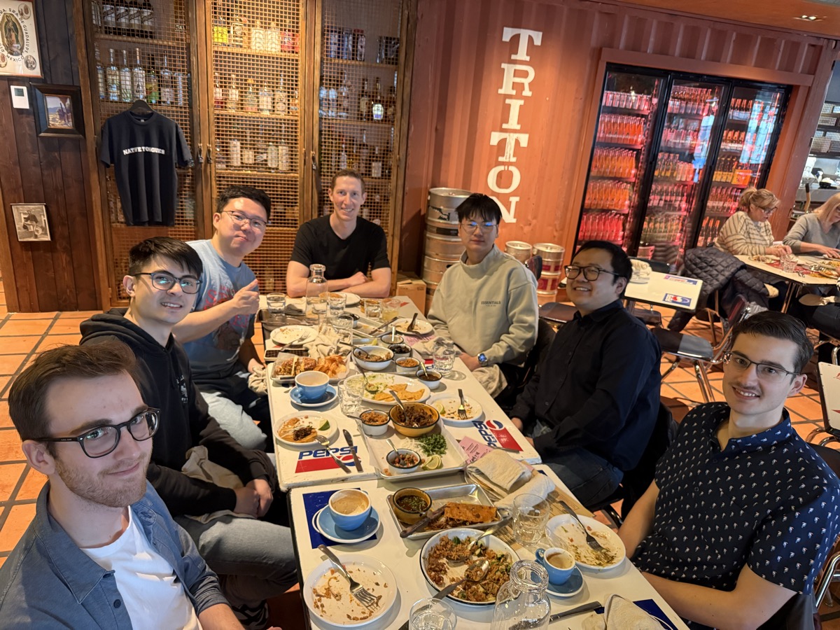 AI4ED team retreat lunch table photo with team members